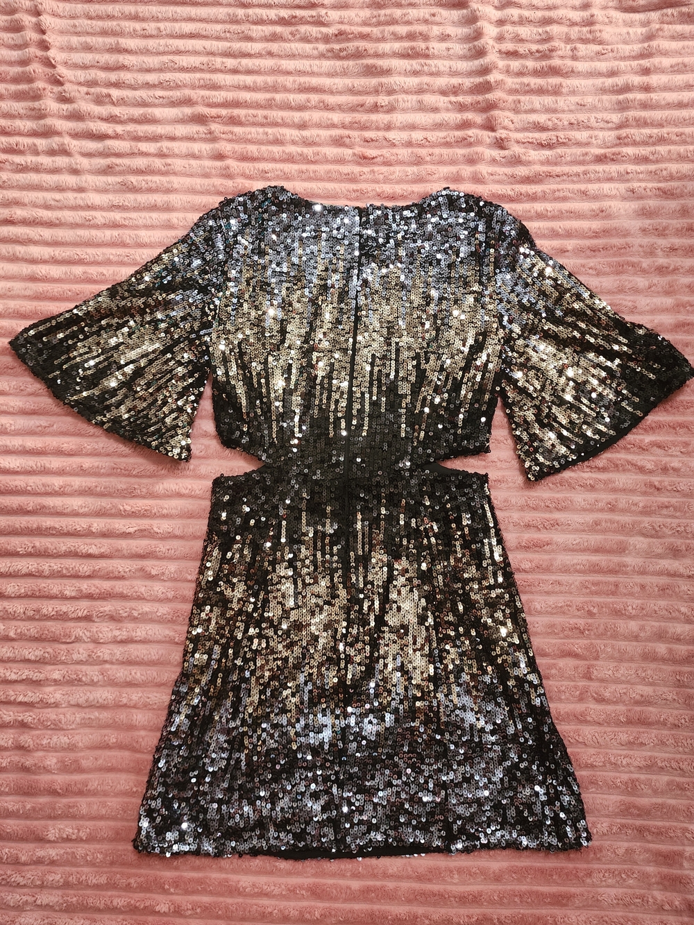 French Connection Black & Gold Sequin Mini Dress - Picture 2 of 5